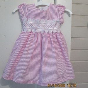 RARE EDITIONS.. GIRLS  DRESS .24M..PINK/WHITE